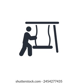 swing icon. vector.Editable stroke.linear style sign for use web design,logo.Symbol illustration.