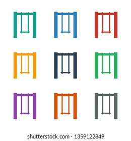swing icon white background. Editable filled swing icon from gardening. Trendy swing icon for web and mobile.
