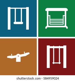 swing icons set. Set of 4 swing filled icons such as 