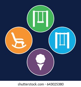 Swing icons set. set of 4 swing filled icons such as swing, golf