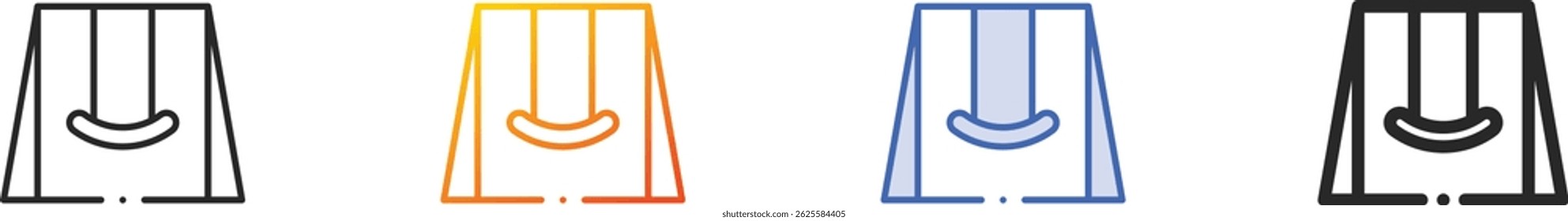 swing icon.Thin Linear, Gradient, Blue Stroke and bold Style Design Isolated On White Background