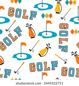 Swing into Style Golfing Clubhouse Dreams Pattern can be use for background and apparel design