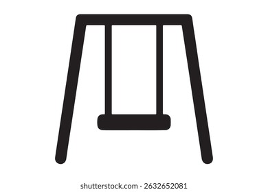 Swing isolated on white background for children's outdoor play area