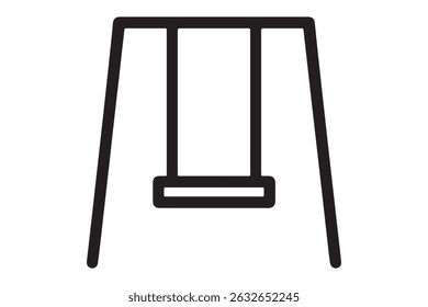 Swing isolated on white background for playground fun and recreation