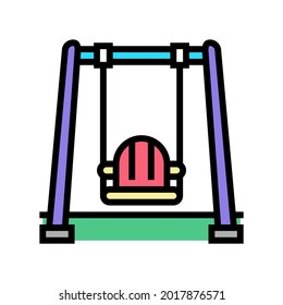 swing kindergarten color icon vector. swing kindergarten sign. isolated symbol illustration