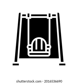 swing kindergarten glyph icon vector. swing kindergarten sign. isolated contour symbol black illustration