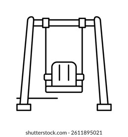 swing kindergarten line icon vector. swing kindergarten sign. isolated contour symbol black illustration