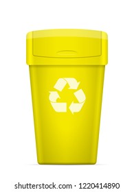 Swing lid trash can on a white background. Vector illustration.