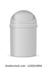 Swing lid trash can on a white background. Vector illustration.