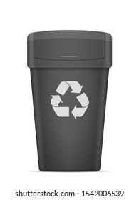 Swing lid trash can on a white background. Vector illustration.