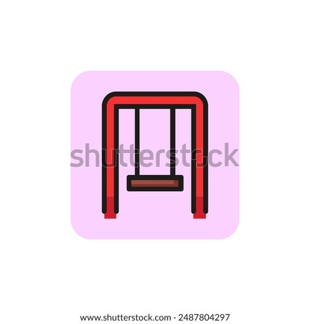 Swing line icon. Playground, fun, activity. Childhood concept. Vector illustration can be used for topics like entertainment, pastime, summer