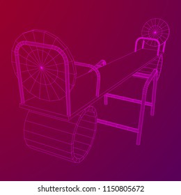 Swing on the playground vector. Seesaw or wooden balance scale. Wireframe low poly mesh vector illustration