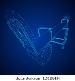 Swing on the playground vector. Seesaw or wooden balance scale. Wireframe low poly mesh vector illustration