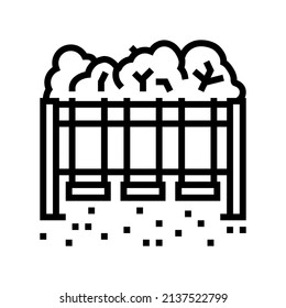 swing park line icon vector. swing park sign. isolated contour symbol black illustration
