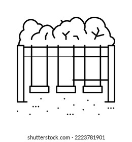 swing park line icon vector. swing park sign. isolated contour symbol black illustration