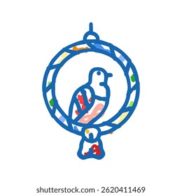 swing parrot bird doodle icon sketch vector. swing parrot bird sign. isolated symbol illustration