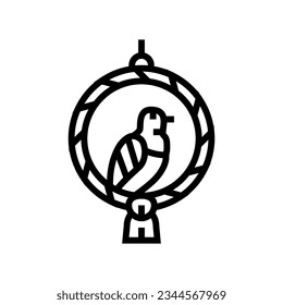 swing parrot bird line icon vector. swing parrot bird sign. isolated contour symbol black illustration