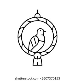 swing parrot bird line icon vector. swing parrot bird sign. isolated contour symbol black illustration