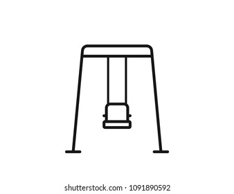 Swing, Swing for Playground. Garden or Park Outdoor Rest. Swings glyph vector web icon in flat style on white background. EPS 10 top view