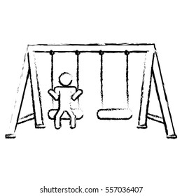 swing playground icon image vector illustration design 