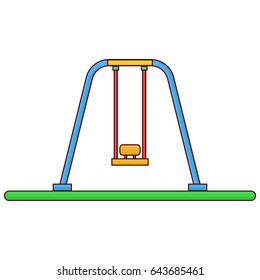 swing playground, line art