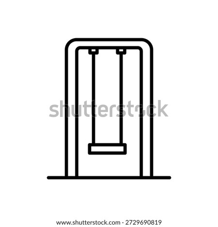 Swing Playground Seat Line Icon: Park Recreation