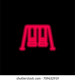 Swing red glowing neon ui ux icon. Glowing sign logo vector
