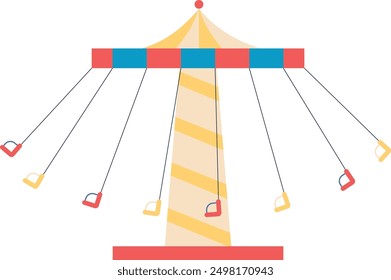 Swing ride. Amusement park attraction color icon