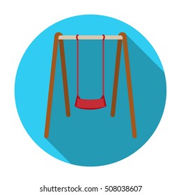 Swing seat icon in flat style isolated on white background. Park symbol stock vector illustration.