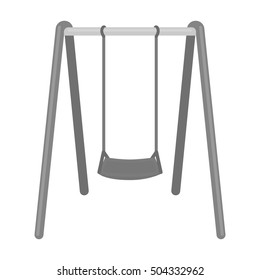 Swing seat icon in monochrome style isolated on white background. Park symbol stock vector illustration.