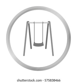 Swing seat icon in monochrome style isolated on white background. Park symbol stock vector illustration.