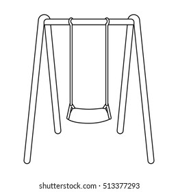 Swing seat icon in outline style isolated on white background. Park symbol stock vector illustration.