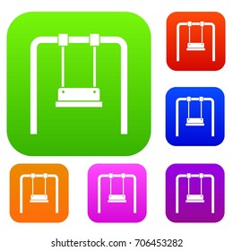 Swing set icon in different colors isolated vector illustration. Premium collection