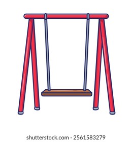 Swing Set Vector Illustration. Vector illustration of a classic swing set. Perfect for playground designs, children's books, and park illustrations.