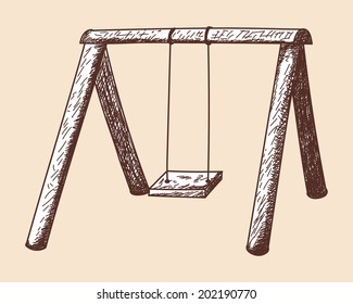 Swing sketch. EPS 10 vector illustration without transparency. 