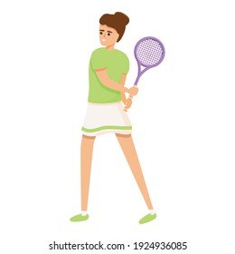 Swing tennis racket icon. Cartoon of swing tennis racket vector icon for web design isolated on white background