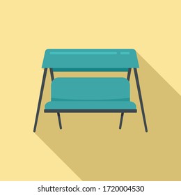 Swing textile chair icon. Flat illustration of swing textile chair vector icon for web design