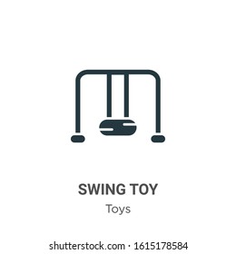 Swing toy glyph icon vector on white background. Flat vector swing toy icon symbol sign from modern toys collection for mobile concept and web apps design.