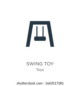 Vector de icono de juguete de ala. Icono de juguete moderno de swing plano de la colección de juguetes aislado en fondo blanco. La ilustración vectorial se puede utilizar para diseño gráfico web y móvil, logotipo, eps10