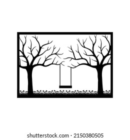 Swing Tree Wall Interior Crafys Decoración Silhouette