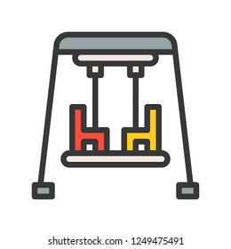 Swing vector icon, filled outline design editable stroke