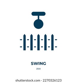 swing vector icon. swing, sport, play filled icons from flat zoo concept. Isolated black glyph icon, vector illustration symbol element for web design and mobile apps