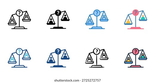 Los iconos de Swing Voter establecen una colección de estilo múltiple. Trazo editable 
