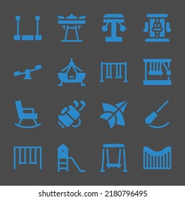 swing web icons. Trapeze and Giant swing, Roller coaster and Newton cradle symbol, vector signs