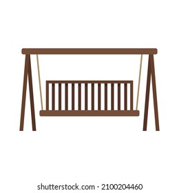 Swing wood bench icon. Flat illustration of swing wood bench vector icon isolated on white background