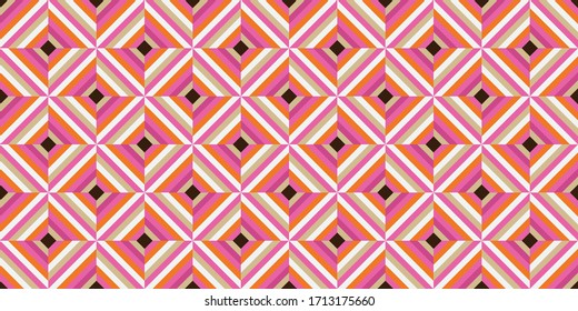 Swinging 60s Wallpaper Pattern | Sixties Background | Repeating Seamless Design | 1960s Mod Style, Vintage Geometric Vector Image,  Retro Mid-Century Graphic, Bright Decor, Groovy Backdrop