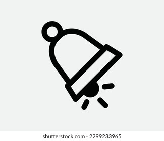 Swinging Bell Icon. Swing Ring Ringing Handbell Symbol. Christmas Jinglebell Holidays Season Sign. Black Vector Graphic Illustration Clipart Cricut