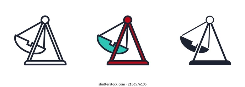 Swinging Boat Ride At Amusement Park Icon Symbol Template For Graphic And Web Design Collection Logo Vector Illustration