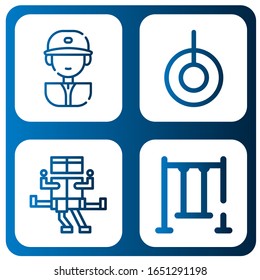 swinging icon set. Collection of Baseball player, Swing icons
