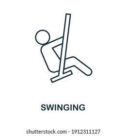 Swinging icon. Simple element from amusement park collection. Creative Swinging icon for web design, templates, infographics and more